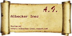 Albecker Inez névjegykártya